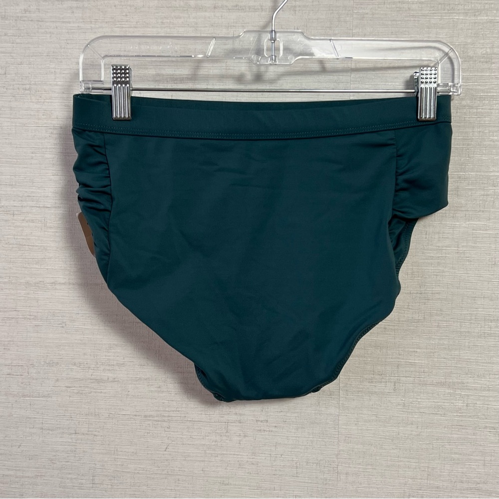 New! Garnet Hill Ruched Riviera High Waisted Bikini Bottom - Picture 3 of 7